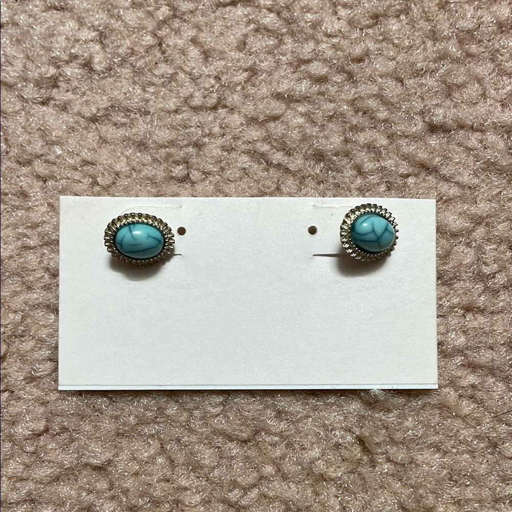 Turquoise Silver Stud Earrings